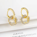 New Women'S Luxury Plum Blossom Drop Earrings Fashion Five-Leaf Flower Zircon Earrings Temperament For Woman Wedding Jewelry Qme Gold