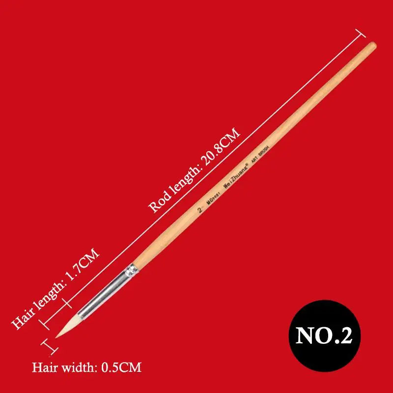 Gouache Watercolor Hook Line Pen Soft Weasel Hair Fine Detail Qme A3