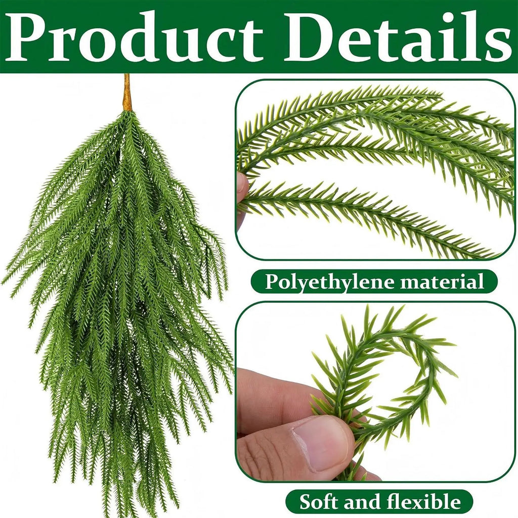 Pine Garland Christmas Teardrop Swag 2 Artificial Decoration Railing Qme