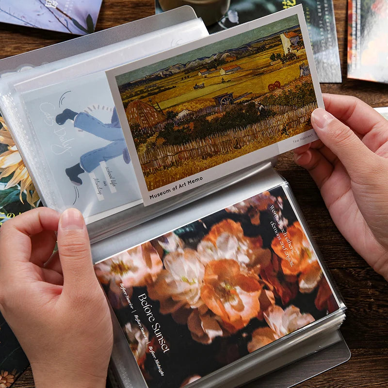 A6 Pocket Transparent Photo Postcard Organizer DIY Decorative Book Large Capacity Organizer Album Book Qme