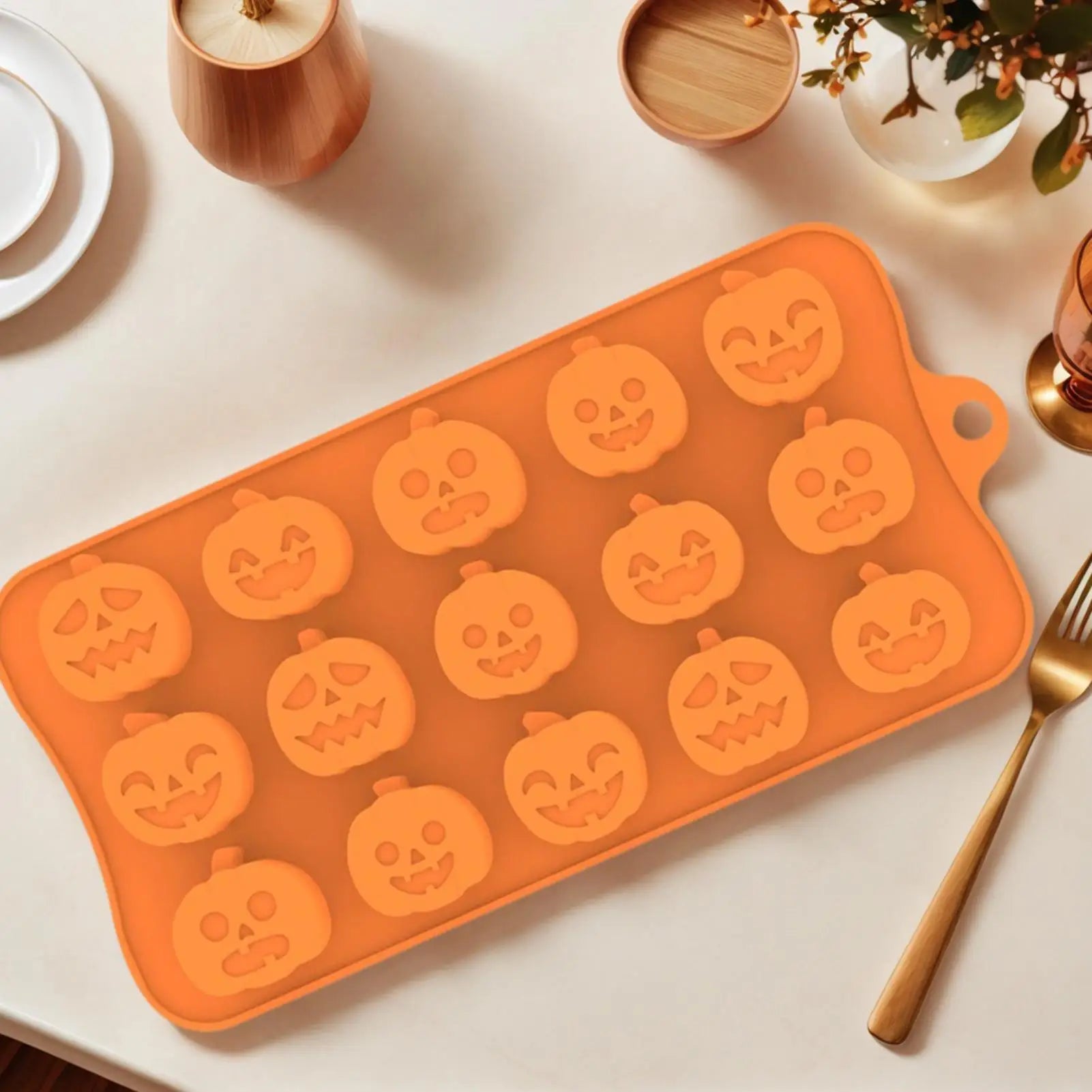Halloween Candy Molds Chocolate Gummy Mold 15-Cavity Microwave Oven Qme
