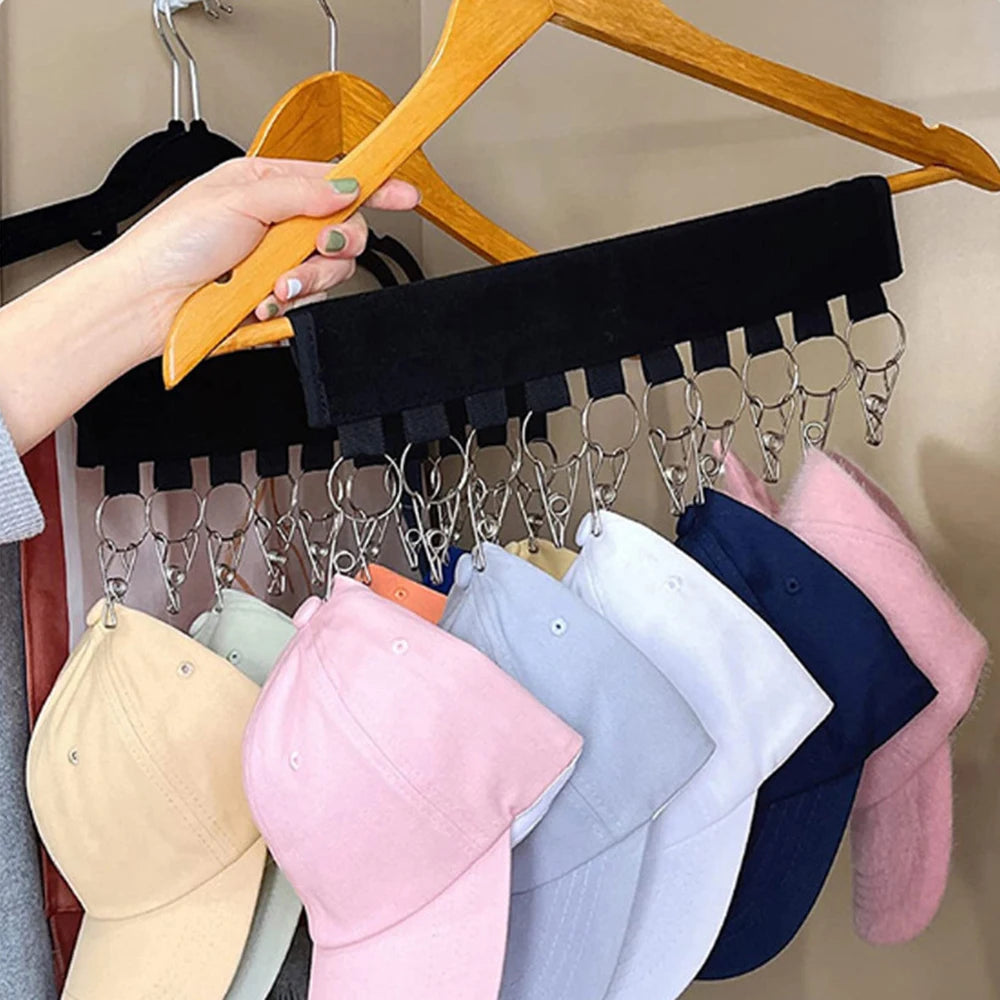 10-Clip Multifunctional Coat And Hat Clip Self-Adhesive Portable Home Perforation-Free Velcro Storage Clothes Qme
