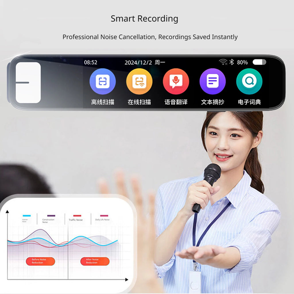 Language Scanner Pen Smart Scanner Pen Language Translator Electronic Dictionary English Learning Scanning Pen Built in Battery Qme