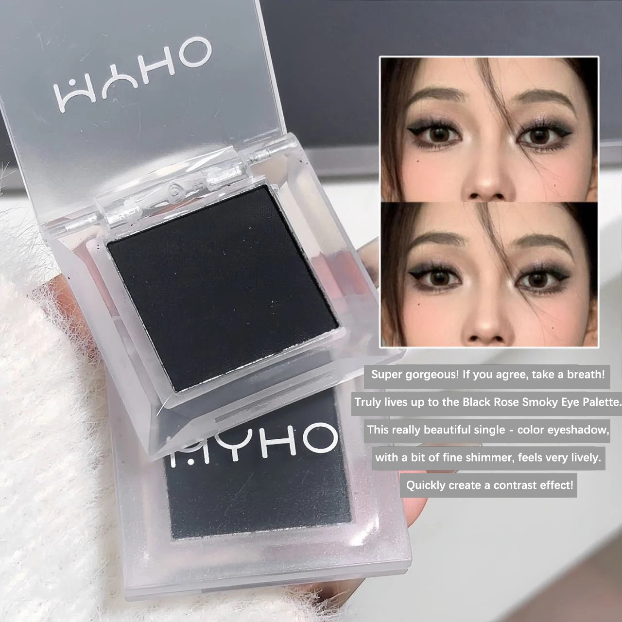 Long-lasting Matte White Smoky Black Eyeshadow Palette Delicate Qme