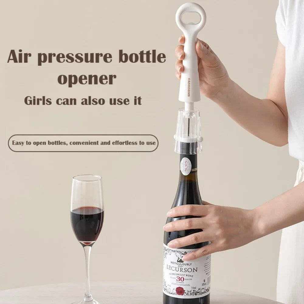 2-in-1 Air Pressure Wine Beer Opener Portable Corkscrew Kitchen Qme