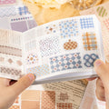 Cute Cartoon Grid Theme Die Cut Stickers Book - 18/36 Sheets Handmade Dairy Stickers Decorative Scrapbooking Japanese Stationery Qme 2B