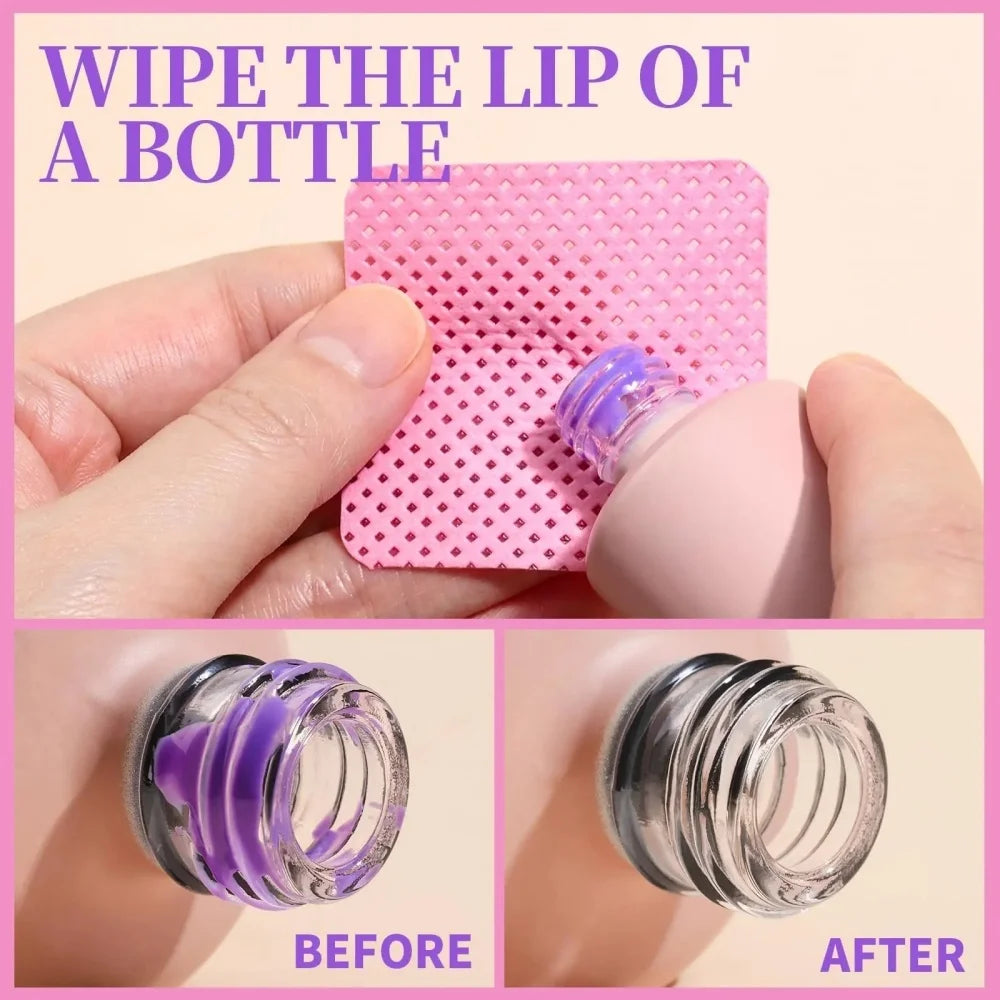 50pcs Disposable Nail Cleaning Wipes Lint Free Paper Towels Gel Polish Remover Pads Cotton Wipes UV Gel Manicure Nail Art Tools Qme