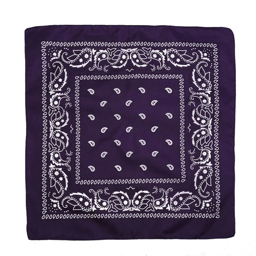 Fashion Hip Hop Bandana Kerchief Unisex Black Hair Band Neck Scarf Qme PURPLE 55CM-55CM