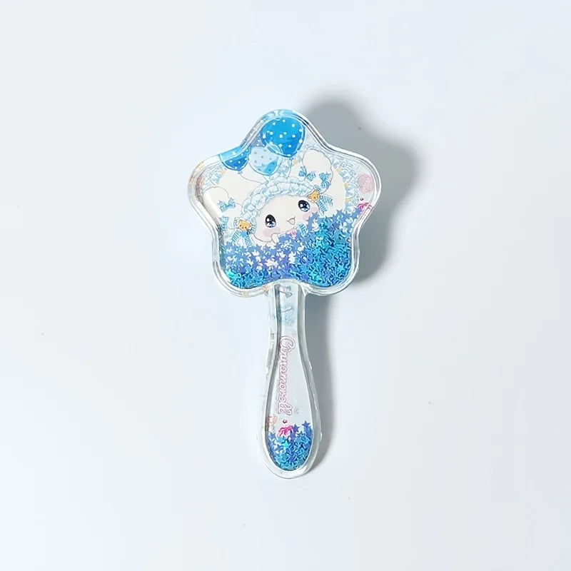 Hello Kitty New Five-Pointed Star Fluffy Cushion Comb Cute Cartoon-Style Detangling and Massaging Comb Air-Cushion Comb Qme 3