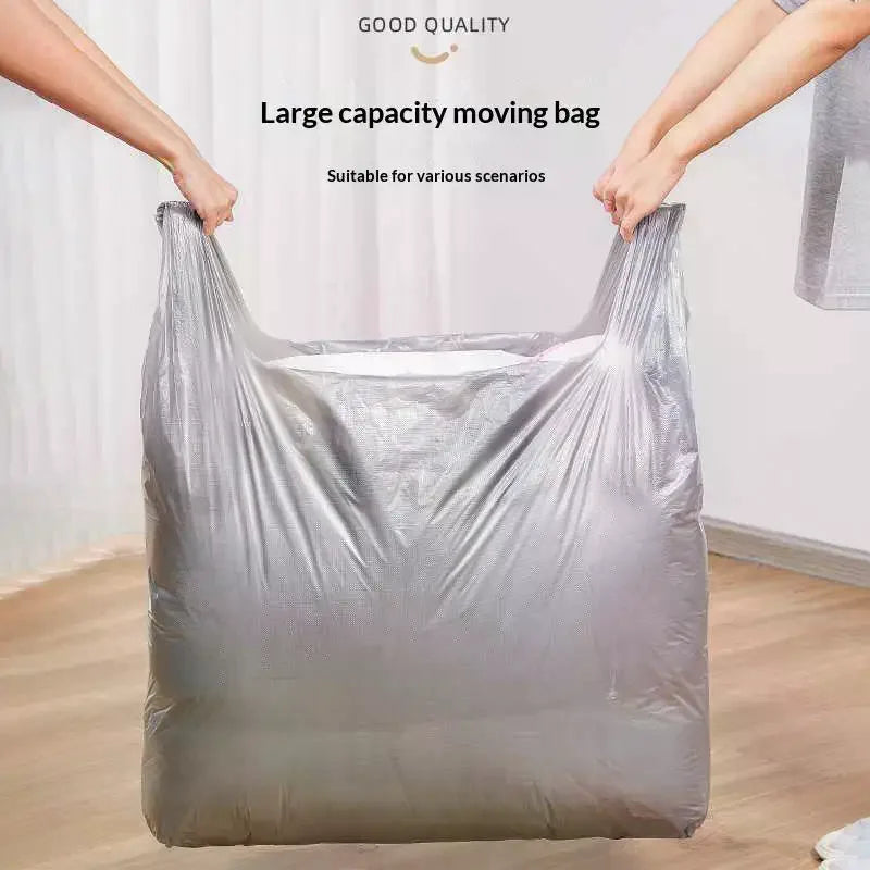 Super Large Silver Bags Thicken Plastic Moving Packaging Bag Transparent With Handle For Duvet Blanket Bedding Clothing Storage Qme