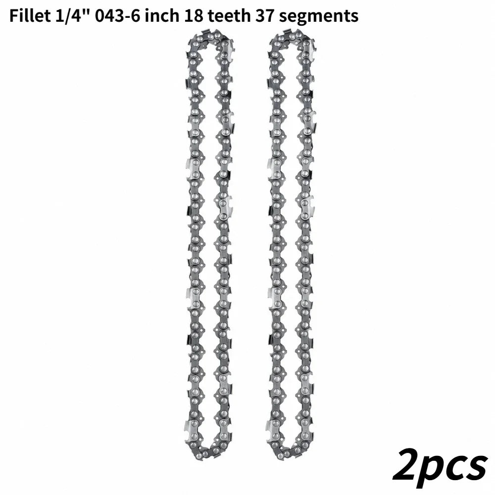 Portable Electric Chainsaw Accessory 6 Inch 1/4" Pitch 37 Drive Link Saw Chain Sturdy Replacement Part for Wood Cutting Tools Qme 2pcs 6-inch Chain