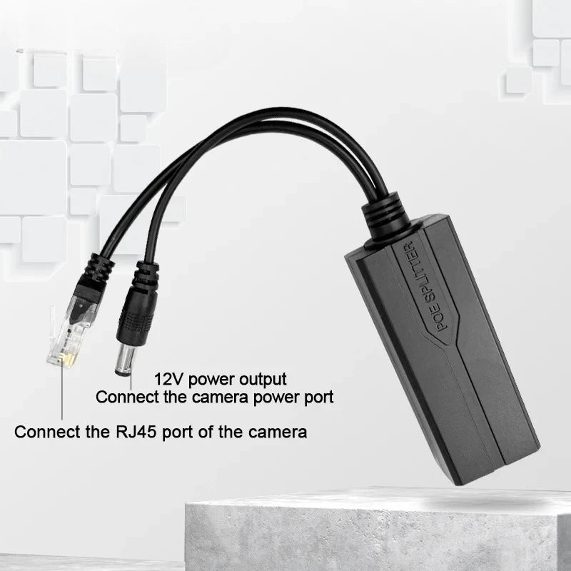 1PCS MicroUSB POE Splitter 48V to 5V Power Module Gigabit Fast Ethernet LAN to Android Plug Qme