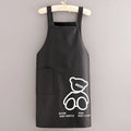 Apron Kitchen Household Waterproof Oil-proof Waist Can Be Fixed Logo Qme BLACK