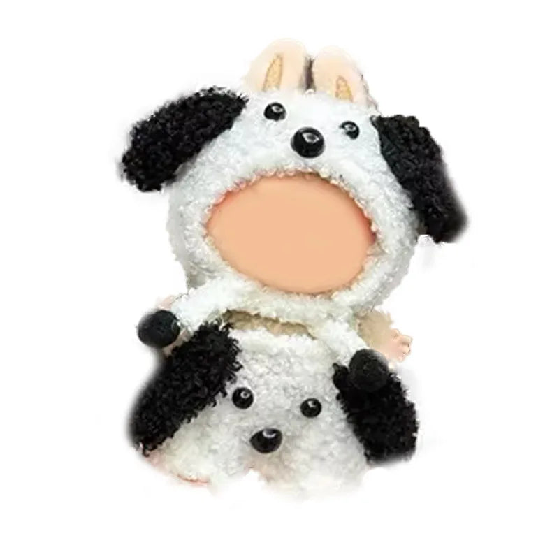 Labubu and any 10-17cm doll animal doll clothing, 17cm doll crochet cloth set, fashionable and cute doll clothing accessories Qme WHITE