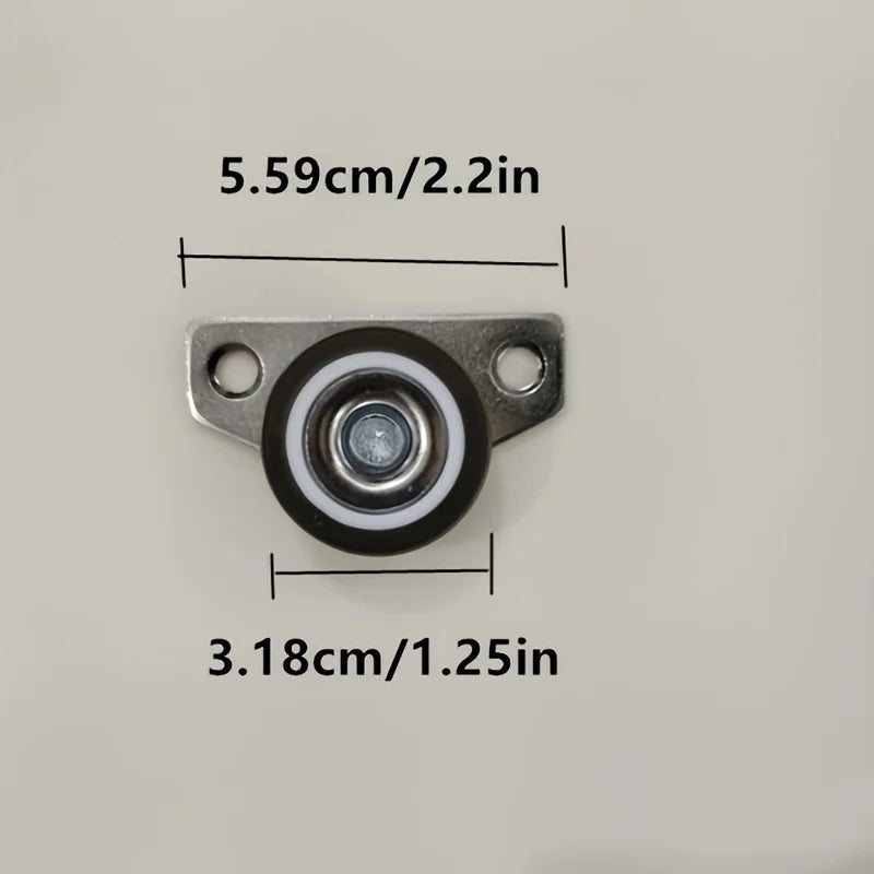 Side Mounted Casters, Home Appliance Casters, Non Rotating Rigid Small Wheels Suitable for Furniture DIY Projects, Cabinets Qme