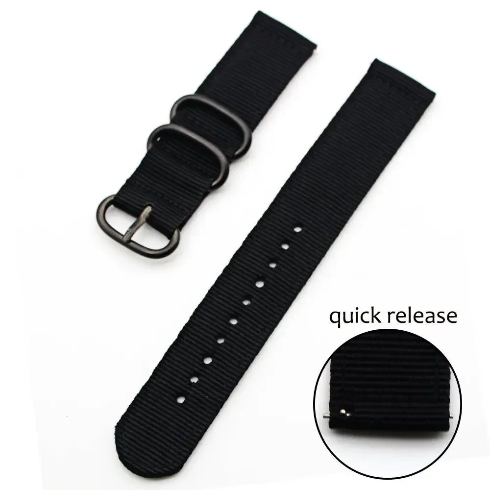 18mm 20mm 22mm 24mm Nylon Fabric Watch Bands Sport Strap For Samsung Galaxy Watch 3 Band Bands Amazfit GTR GTS Huawei GT2 Qme