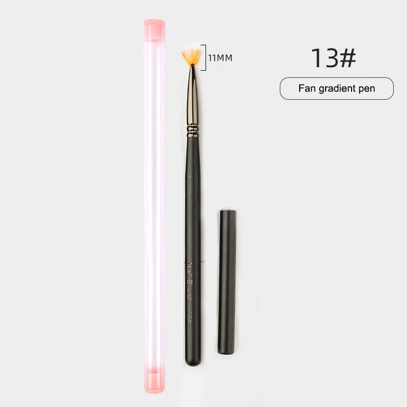 Wooden Handle Nail Drawing Brushes Manicure Lines Painting Gradient Qme A13