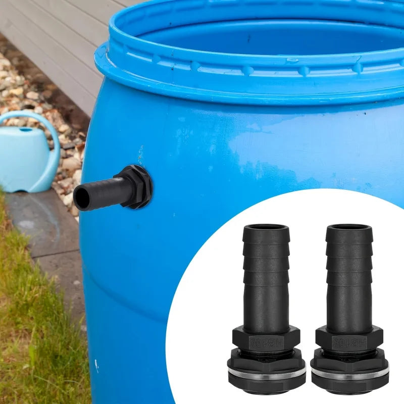 2Piece-mounted rainwater barrel overflow connector 25mmBarbed pipe fitting｜Adaptation1InchBSPThread｜Includes anti-leakage nut an Qme