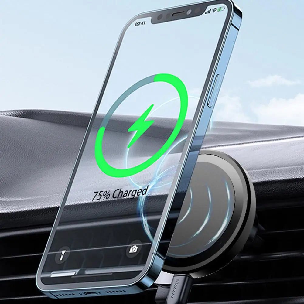 Magnetic Car Air Vent Phone Holder 15W Fast Charging Station Wireless Qme