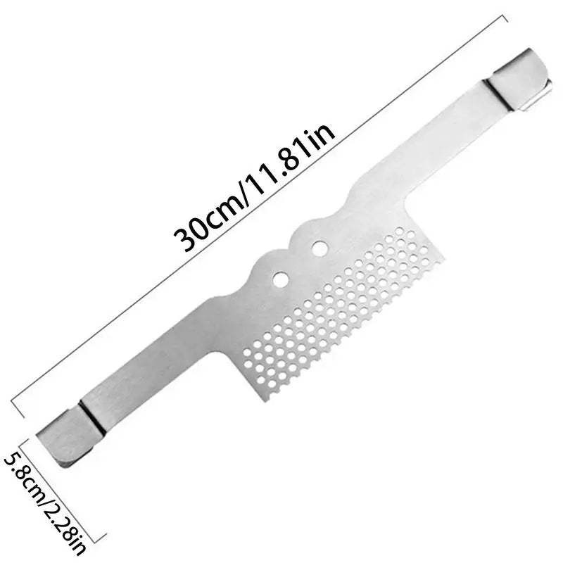 Barbecue Gate Blocker Non-slip Griddle Spatula Holder Stainless Steel Qme