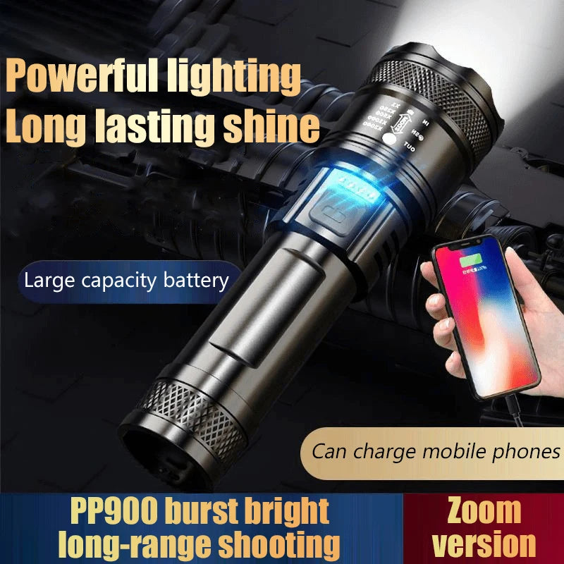 Ultra Strong Light Can Charge Mobile Phone Flashlight Outdoor Patrol Qme