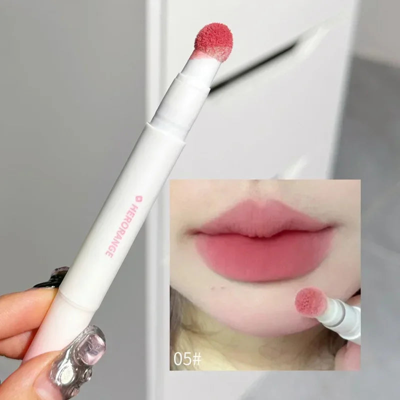 Liquid Lipstick With Cushion Applicator Velvet Matte Lip Gloss Moisturizing Creamy Soft Liquid Blush Lip Stick Multi-uses Makeup Qme 05
