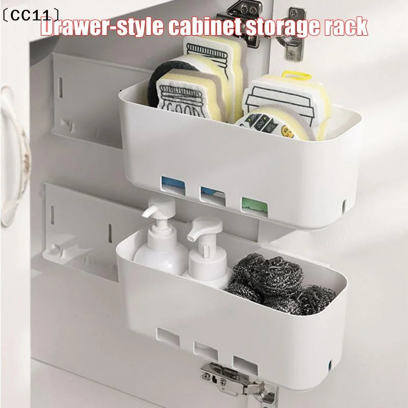 Drawer-style Cabinet Storage Rack Under Kitchen Sink Spice Household Qme