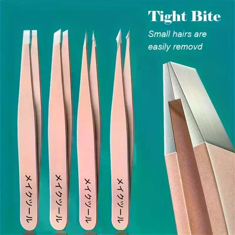 Precision Eyebrow Tweezers Stainless Steel Hair Removal Splinter Qme