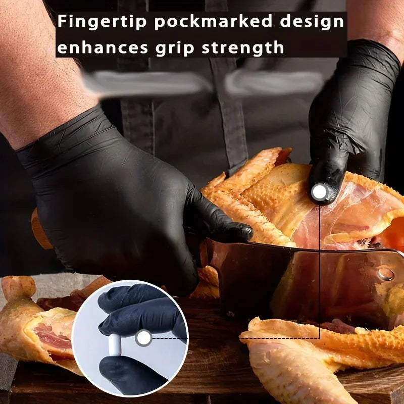 30/50/100PCS Black Nitrile Gloves Household Kitchen Bathroom Cleaning Gloves Dishwashing Nail Art Hair Dye Pets Latex Free Qme