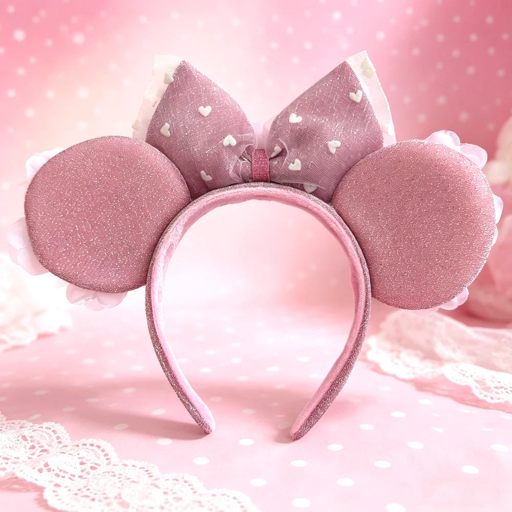 Cute Minnie Hairband with Lace Sweet Princess Style Headwear for Adult Women Girls Theme Park Travel Photography Hair Accessory Qme