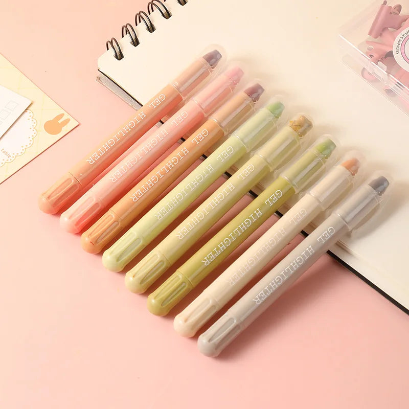 8pcs Bible Highlighters, Morandi Colors,Non Bleeding Bible Safe Highlighters, Gel Pen Kawaii Graffiti Pen Qme 8 color