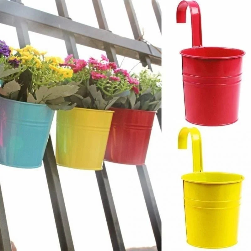 Iron Hanging Flower Pot Hook Wall Mounted Planter Holder Balcony Qme