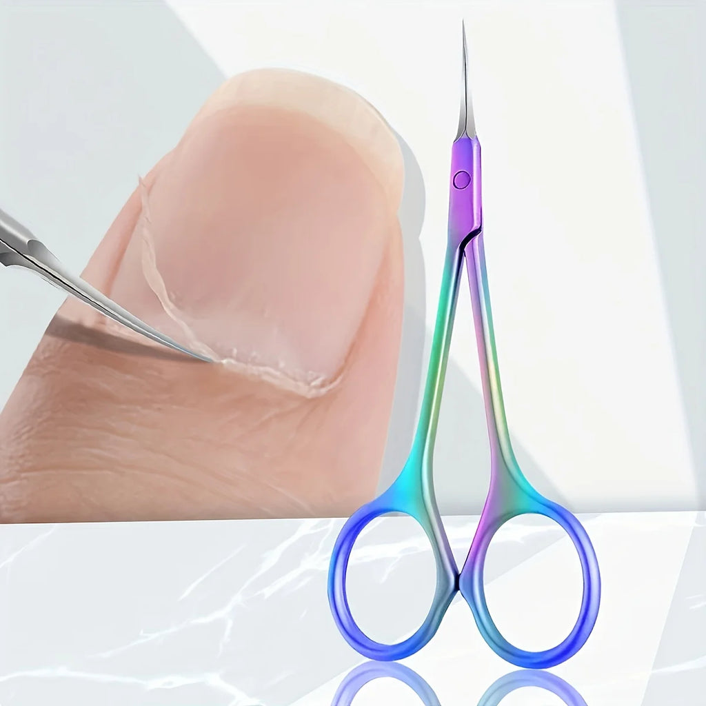 Stainless Steel Cuticle Scissors Precision Curved Tip Nail Trimmer Qme