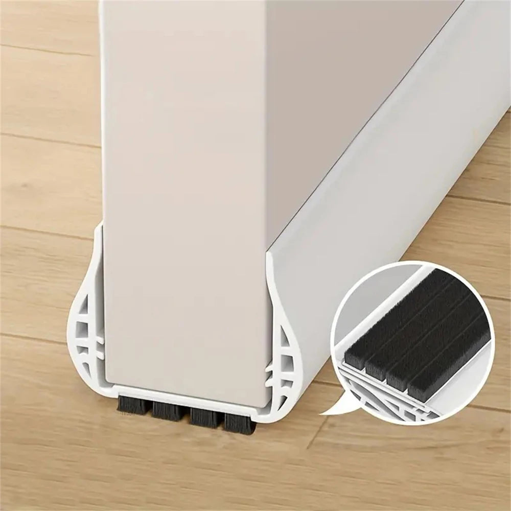 Silent Door Sealing Strip with Brush Windproof Dustproof Insectproof Thickened PVC Door Draft Stopper Bottom Weather Stripping Qme