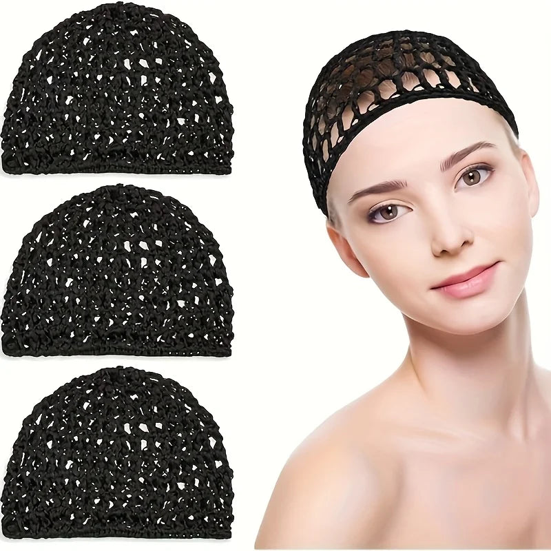 Crochet Hairnet Soft Reusable Mesh Cap Women Breathable Comfortable Qme