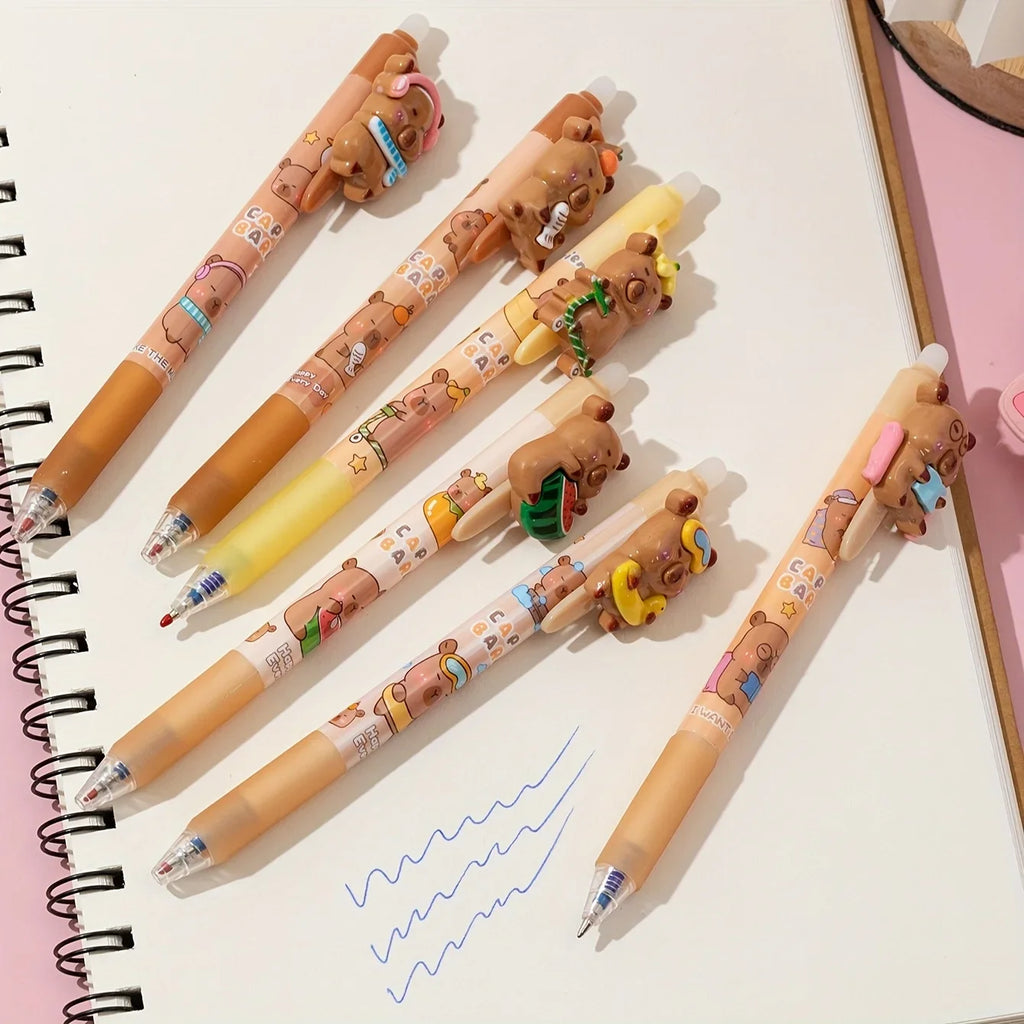 Capybara Erasable Gel Pens, Cute Cartoon Animal Pens For Students Qme