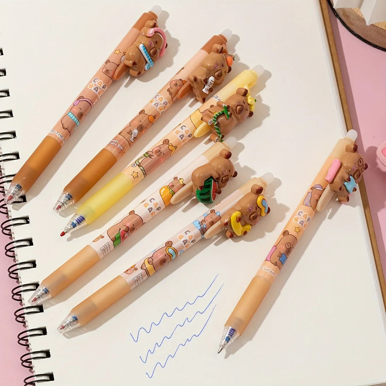 Capybara Erasable Gel Pens, Cute Cartoon Animal Pens For Students Qme