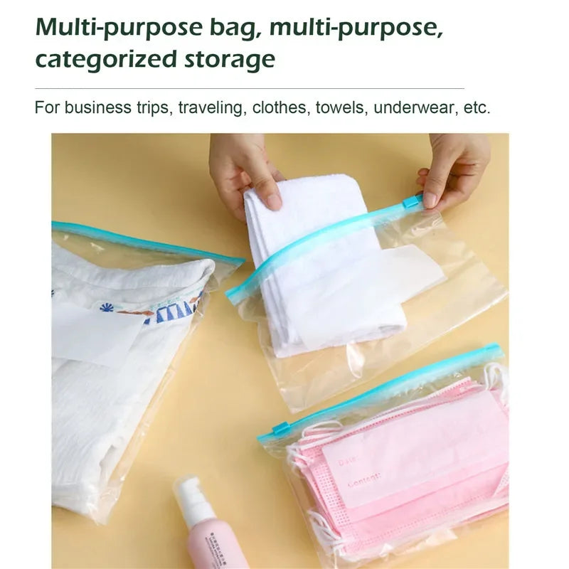 10/15pcs Thickened Sliding Lock Bag for Refrigerator Refrigeration, Freezing, Storage, Compact Bag, Food Grade Fresh-keeping Bag Qme