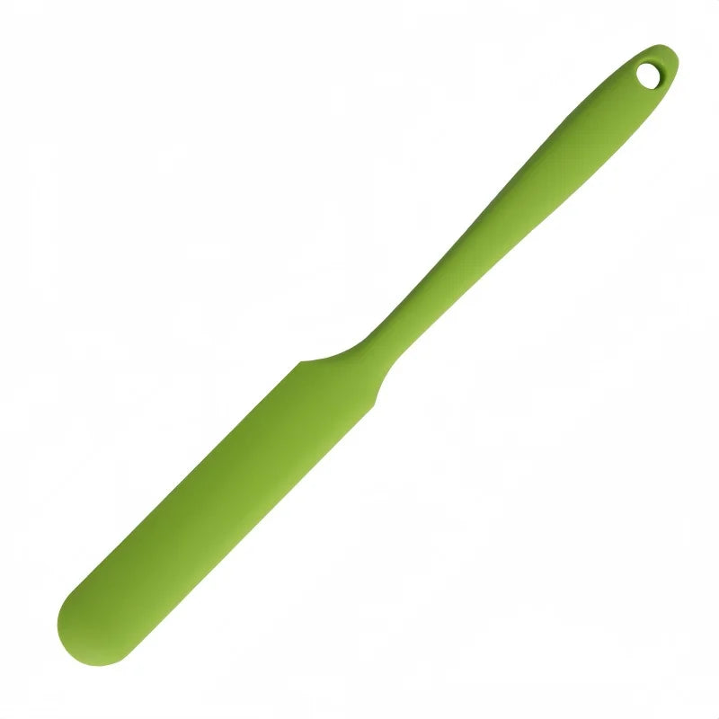 Silicone Long Spatula Color Cream Long Knife Spatula Cake Making Gadgets Non-stick Scraper Heat-resistant Kitchen Baking Tools Qme green