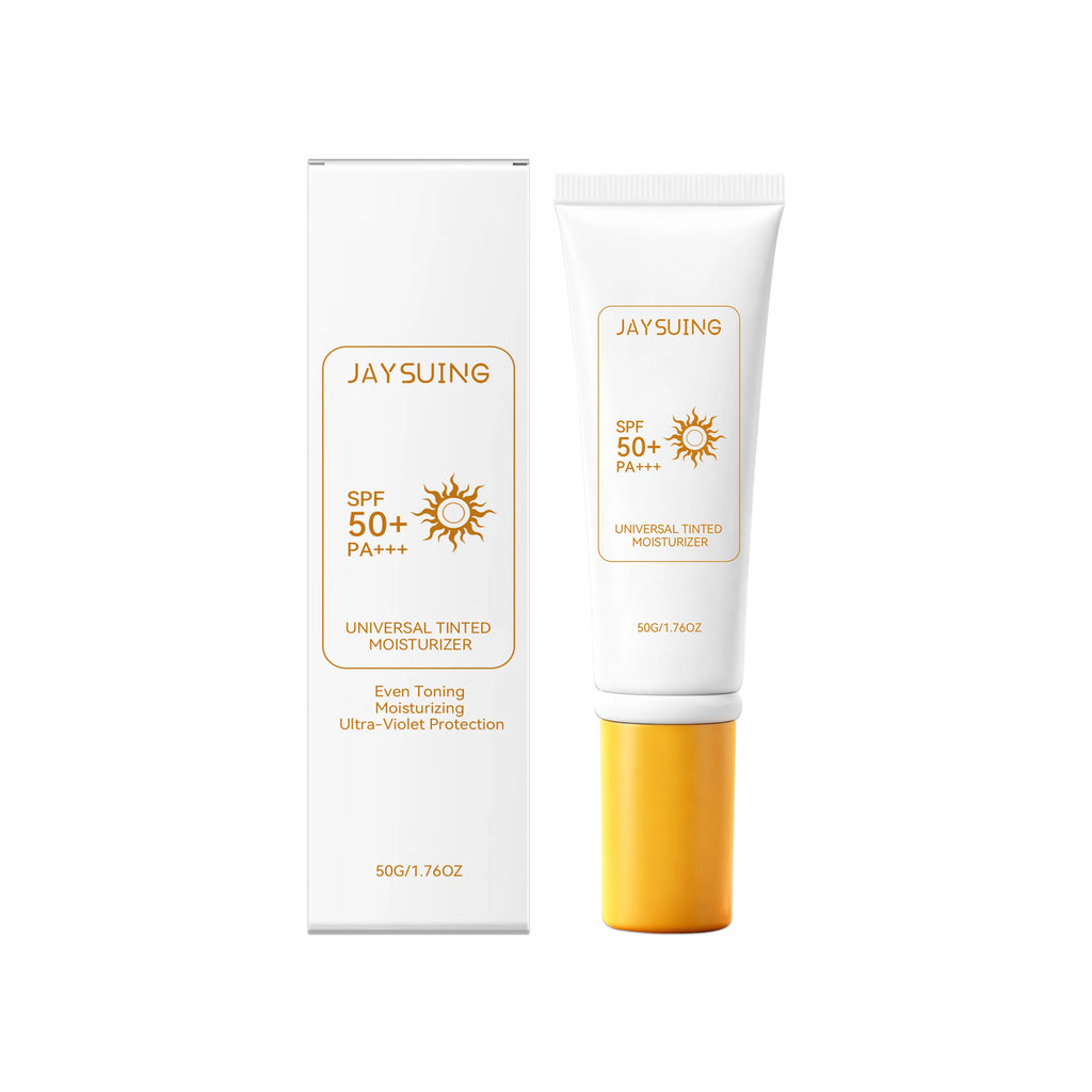 Jaysuing Tinted Sunscreen Spf 50 Anti UV Protection Waterproof Even Skin Tone Matte Finish Summer Outdoor Tinted Moisturizer 50g Qme 50g Boxed