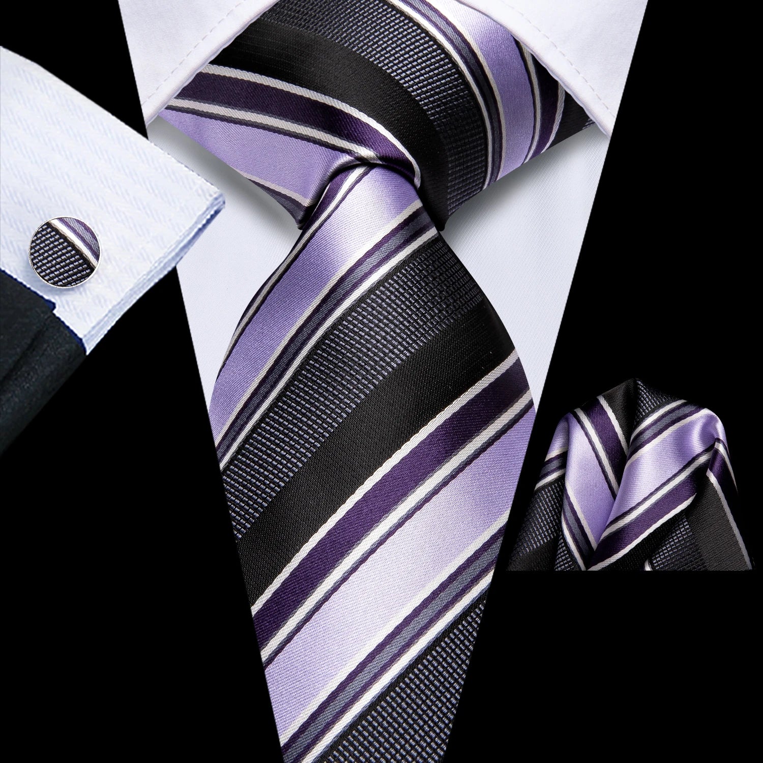 Blue Business Solid Plaid Striped Men's Tie Necktie Ties Men Formal Qme