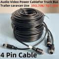 3pcs 4 Pin Aviation Extension Video Cable 3M 5M 10M 15M 20M 30M for Truck Bus Monitor Camera Connection wire Qme Black Color 3M