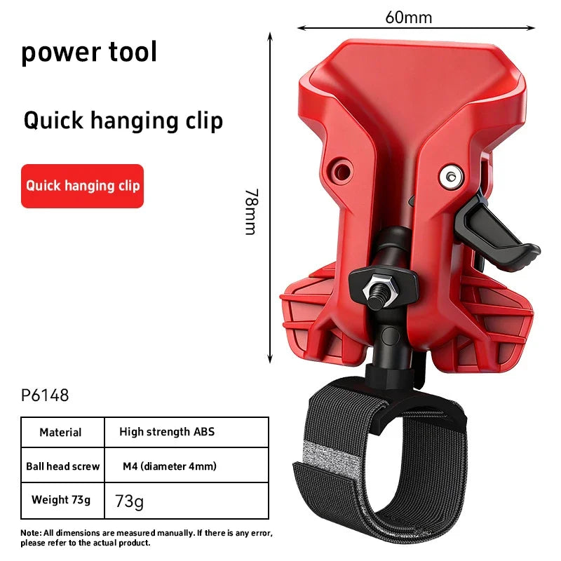 Self-locking Drill Holder Belt Clip Quick Release High-hardness Quick-hook Tool Holder Portable Tool Organizer Qme red