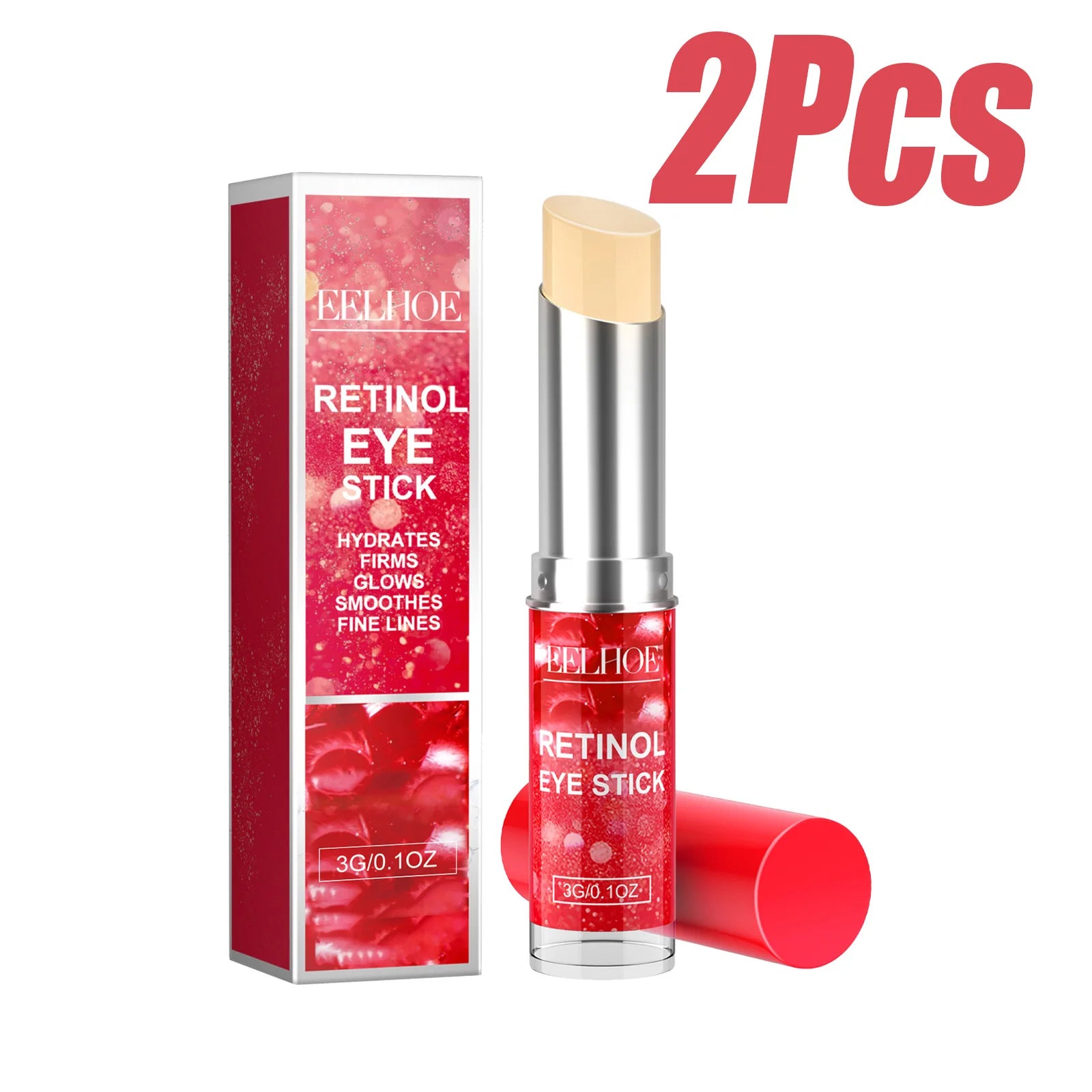 Retinol Eye Stick Anti-Wrinkle Lifting Firming Eye Cream Stick for Dark Circles & Fine Lines Moisturizing Brightening Skin Care Qme 2 x 3g Boxed