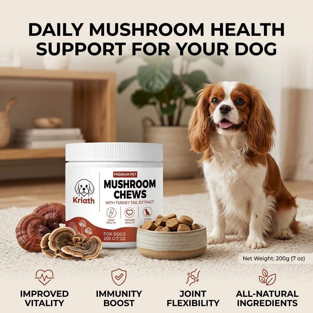 Dogs Mushroom Chews Nourishing Skin Improve Fur Luster Enhance Defense Ability Maintain Joint Flexibility Dog Dietary Supplement Qme