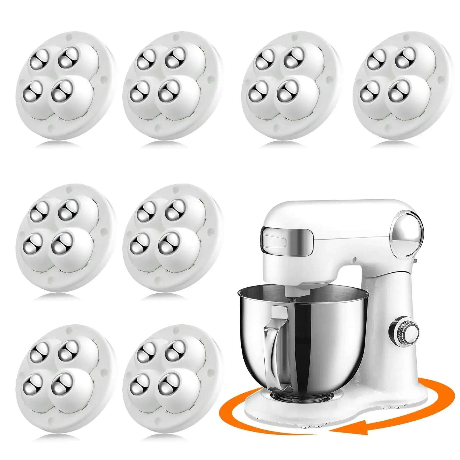 24Pack Self-Adhesive Mini Swivel Casters, 360° Rotatable Universal Wheels, Heavy-Duty Double Ball Bearings for Kitchen Applianc Qme 8pcs-white
