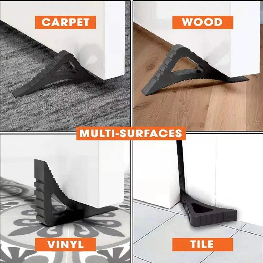Rubber Door Stopper Reusable Shock Absorbent Block Wedge Doorstops Qme
