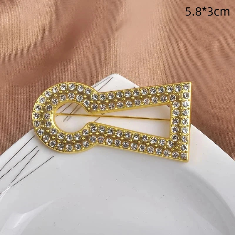 Rhinestone Brooches For Women Fashion Lapel Pins Suit Scarf Buckle Vintage Jewelry Accessories Gifts Qme A4