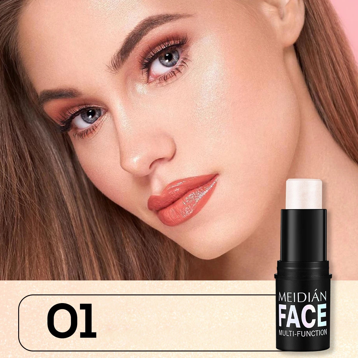 Six-color Blush Lip Cheek Dual-use Stick Makeup Contour Natural Nude Qme 01