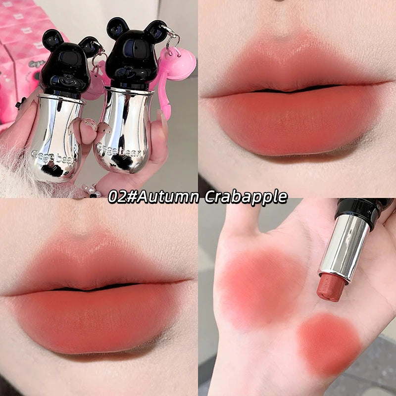 Gege Bear Sweet Pendant Lipstick Matte Mirror Textures Watery Qme GX1291-2